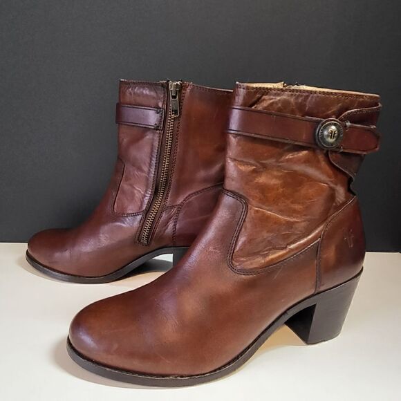 Frye Women's Brown Leather Western Cowgirl Boots - Picture 3 of 11